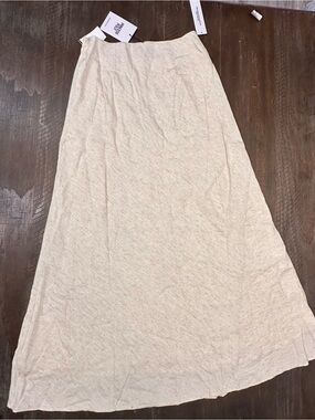 Princess Polly Cream Maxi A-Line Skirt